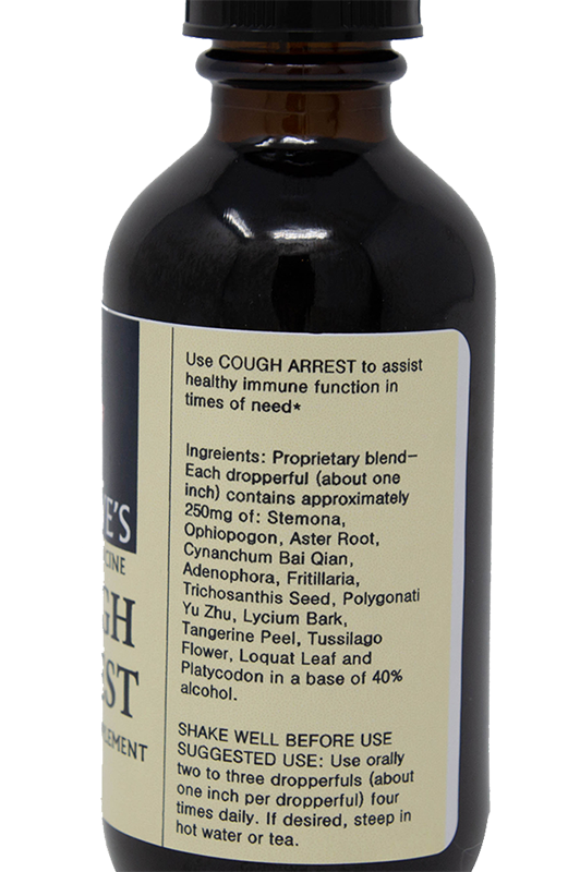 Cough Arrest Ingredients - Dr. Dave Herbal Medicine